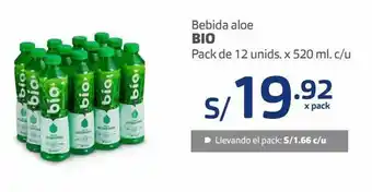 Makro Bebida aloe bio pack de 12 unids. x 520 ml. c/u oferta