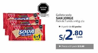 Makro Galleta soda san jorge pack de 7 unids. x 40 g. c/u oferta