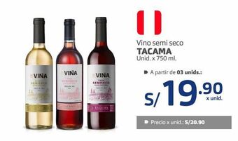 Makro Vino semi seco tacama unid. x 750 ml oferta