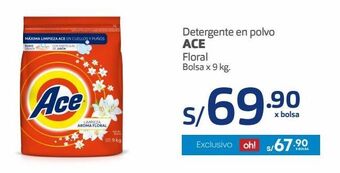 Makro Detergente en polvo ace floral bolsa x 9 kg oferta