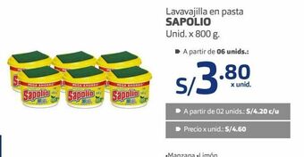 Makro Lavavajilla en pasta sapolio unid. x 800 g. oferta