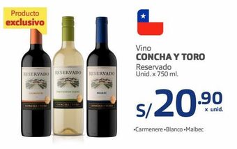 Makro Vino concha y toro reservado unid. x 750 ml. oferta
