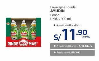 Makro Lavavajilla líquida ayudín limón unid. x 900 ml oferta