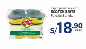 Makro Esponja verde 2 en 1 scotch brite pqte. de 8 unids. oferta