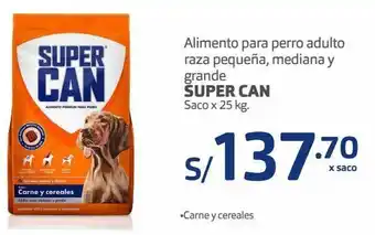 Makro Alimento para perro adulto raza pequeña, mediana y grande super can saco x 25 kg. oferta