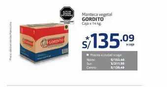 Makro Manteca vegetal gordito oferta