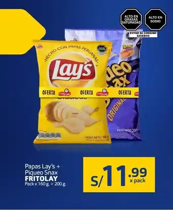 Makro Papas lay’s + piqueo snax fritolay oferta