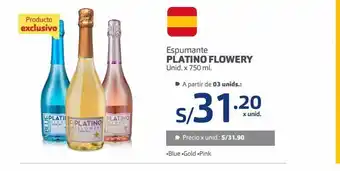 Makro Espumante platino flowery oferta
