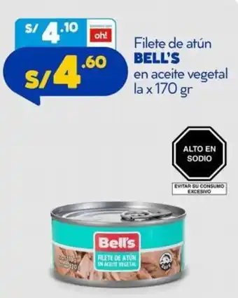 Mass Filete de Atún Bell's en Aceite Vegetal 170g oferta