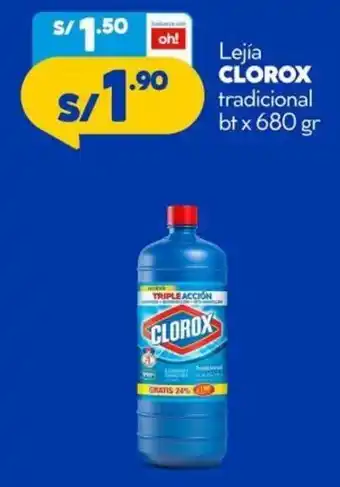 Lejía Clorox Tradicional 680g