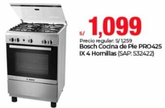 Metro Bosch Cocina de Pie PRO425 IX 4 Hornillas oferta
