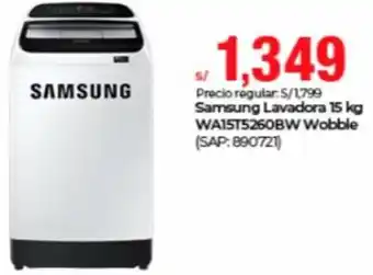Metro Samsung Lavadora 15kg WA15T5260BW Wobble oferta