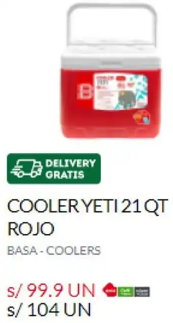 Tottus Cooler Yeti 21QT Rojo oferta