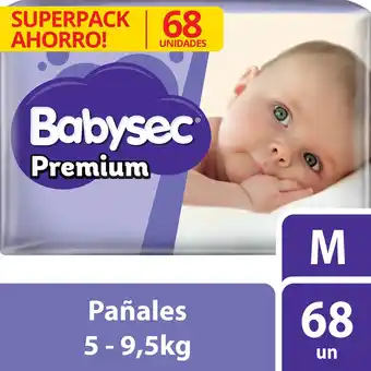 Tottus Pañal babysec premium m 68 unidades oferta