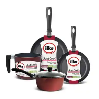 Tottus Pack sartenes just cook 20cm + 24cm + lechera 1.5 l + cacerola 16cm oferta