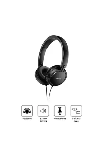 Tiendas EFE Audífonos alámbricos supraurales con micrófono philips shl5005bk negro oferta