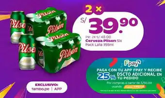 Tambo Cerveza Pilsen 2 x 6 x 355ml oferta