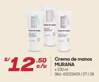 Hiperbodega Precio Uno Crema de Manos Murana 100ml oferta