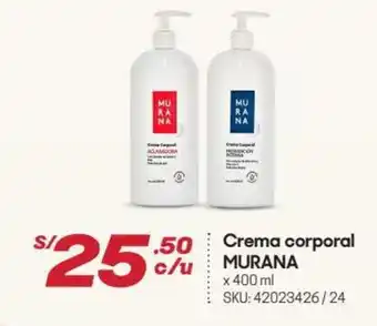 Hiperbodega Precio Uno Crema Corporal Murana 400ml oferta