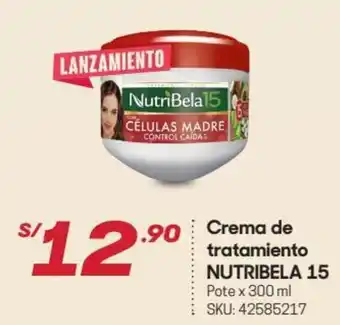 Hiperbodega Precio Uno Crema de Tratamiento Nutribela 15, 300ml oferta