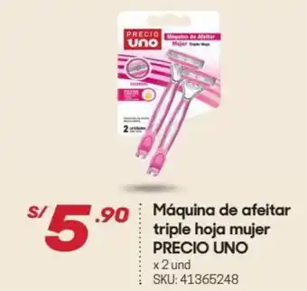 Máquina de Afeitar Triple Hoja Mujer Percio Uno 2 und.