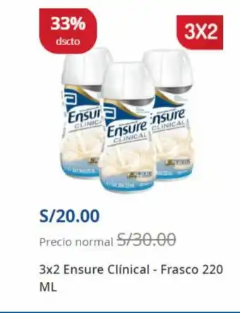 3x2 Ensure Clinical - Frasco 220 ml