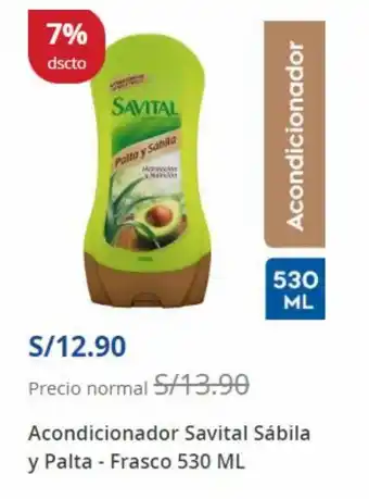 Acondicionador Savital Sabila y Palta - Frasco 530 ml