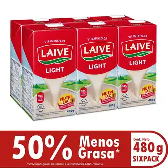 Tottus Mezcla lactea light laive x 480 gr six pack oferta