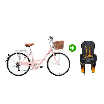 Tottus Asiento trasero de bicicleta para ninos gris + bicicleta aro 26 city t19 rose oferta