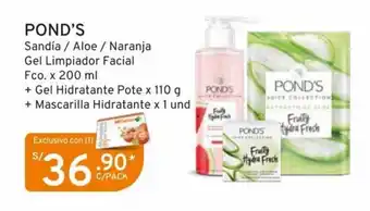 Mifarma POND'S Sandia / Aloe / Naranja Gel Limpiador Facial Fco. x 200 ml + Gel Hidratante Pote x 110g + Mascarilla Hidratante x 1 un oferta