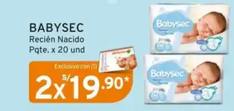 Mifarma BABYSEC Racien Nacido Pqte x 20 und oferta