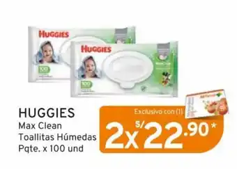 Mifarma HUGGIES Max Clean Toallitas Humedas Pqte x 100 und oferta
