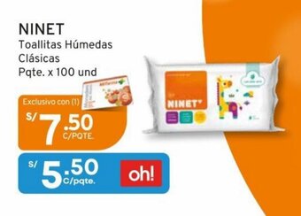Mifarma NINET Toallitas Humedas Clasicas Pqte x 100 und oferta