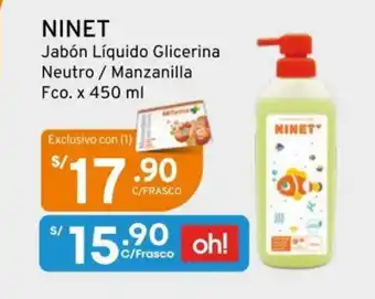 Mifarma NINET Jabon Liquido Glicerina Neutro / Manzanilla Fco. x 450 ml oferta