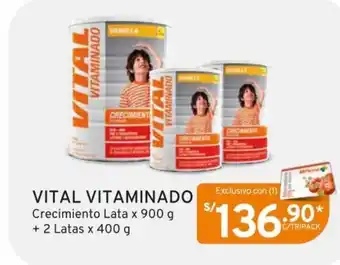 Mifarma VITAL VITAMINADO Crecimiento Lata x 900g + 2 Latas x 400g oferta