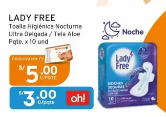 Mifarma LADY FREE Taolla Higienica Nocturna Ultra Delgada / Tela Aloe Pqte x 10 und oferta