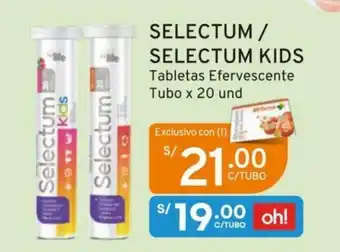 Mifarma SELECTUM / SELECTUM KIDS Tabletas Efervescente Tubo x 20und oferta