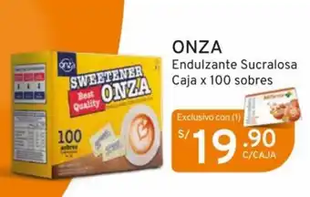 Mifarma ONZA Endulzante Sucralosa Caja x 100 sabores oferta