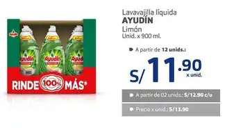 Makro Lavavajilla líquida ayudín limón unid. x 900 ml. oferta
