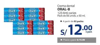 Makro Crema dental oral-b 123 anti caries pack de 06 unids. x 50 ml. oferta