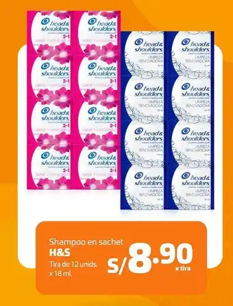 Makro Shampoo en sachet head & shoulders tira 12 un oferta