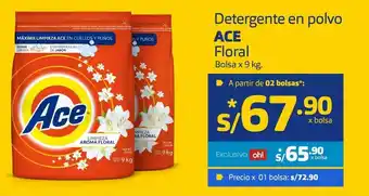 Makro Detergente en polvo ace floral 9kg oferta