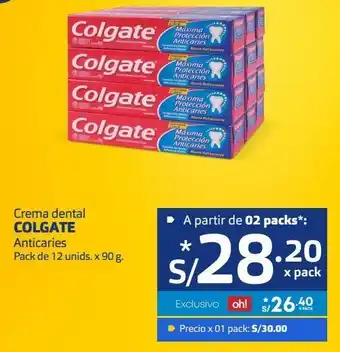 Makro Crema dental colgate anticaries pack de 12 unids. x 90 oferta