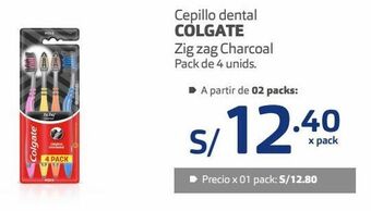 Makro Cepillo dental colgate zig zag charcoal pack de 4 unids. oferta