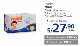Makro Pañales mimi classic hiperpack oferta