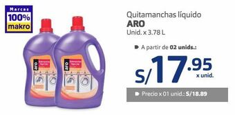 Makro Quitamanchas líquido aro unid. x 3.78 l oferta