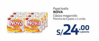 Makro Papel toalla nova clásico megarrollo plancha de 6 pqtes. x 2 unids oferta
