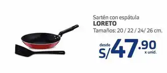 Makro Sartén con espátula loreto tamaños: 20 / 22 / 24/ 26 cm. oferta