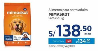 Makro Alimento para perro adulto mimaskot saco x 25 kg. oferta