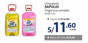 Makro Limpiatodo sapolio fragancias variadas unid. x 5 l oferta